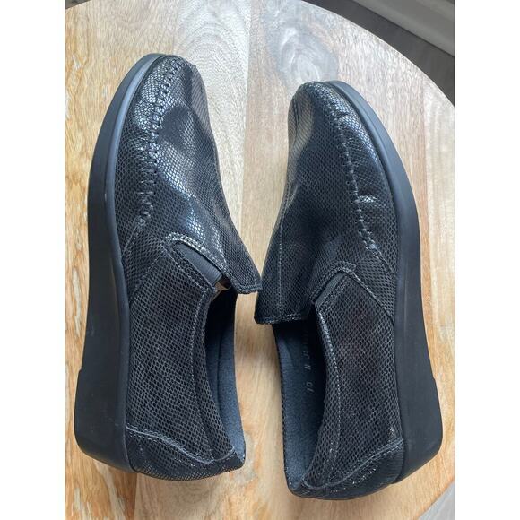 SAS DREAM Womens Black Snake Leather Comfort Loafers Shoes 10 - Picture 9 of 9